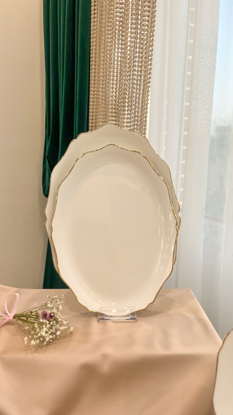 چینی استخوانی فله قالب نیپون برند البیزابت توس طرح ساده دورطلا